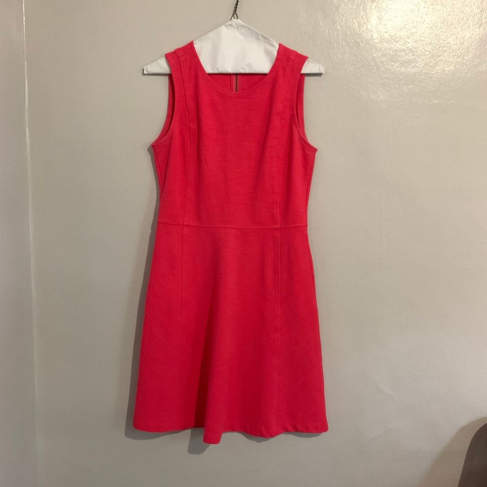 EUC JCrew Cotton Structured Coral Dress Size 4